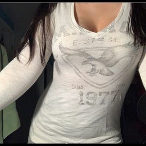 Vintage white american eagle long sleeve top